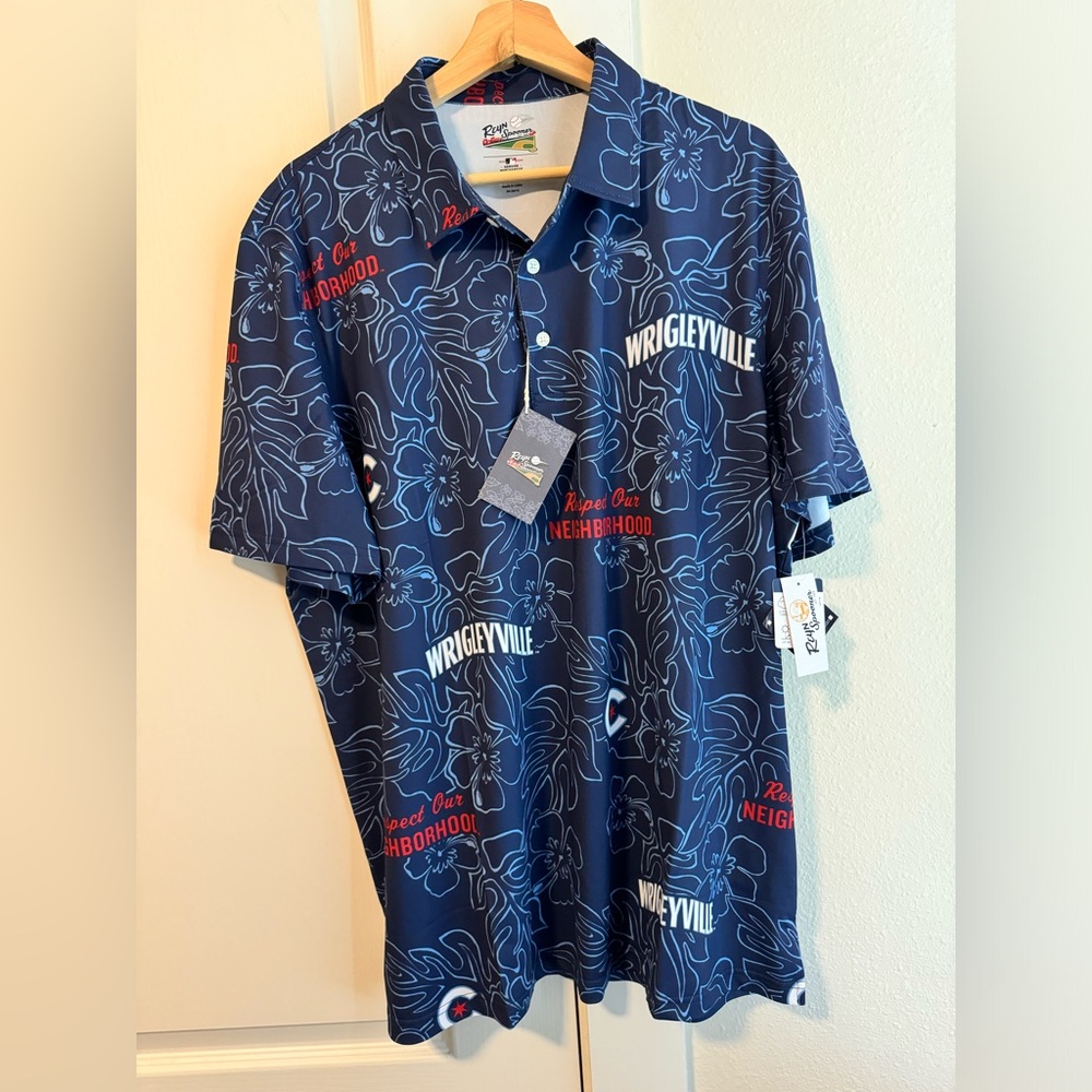 Reyn Spooner Chicago Cubs City Connect Performance Polo Wrigleyville Size XL